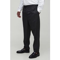 Plus schmale Hose mit Bundfalte - Schwarz - 38, Schwarz von boohooman