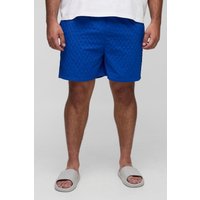 Plus strukturierte mittellange Badehose - Grau - 5XL, Grau von boohooman