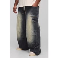Plus lockere Jeans - Grau - 42, Grau von boohooman
