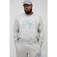 Plus kastiges Oversize Sweatshirt - Grau - 4XL, Grau von boohooman