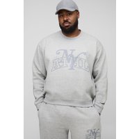 Plus kastiges Oversize Sweatshirt - Grau - 5XL, Grau von boohooman