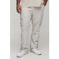 Plus Slim-Fit Schlaghose mit Taschen - Grau - 40, Grau von boohooman