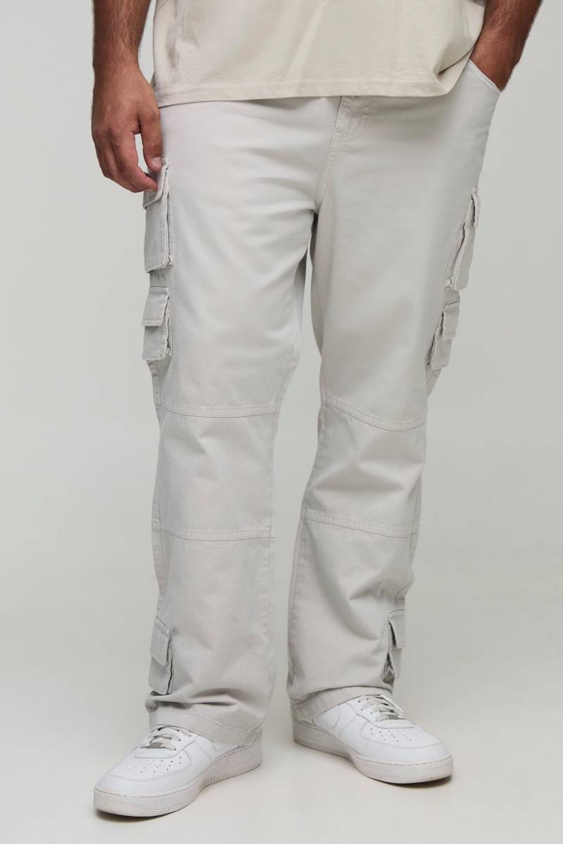 Plus Slim-Fit Schlaghose mit Taschen - Grau - 42, Grau von boohooman
