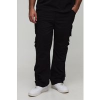 Plus Slim-Fit Schlaghose mit Taschen - Schwarz - 44, Schwarz von boohooman