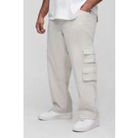 Plus lockere Hose mit Cargo-Taschen - Grau - 46, Grau Plus lockere Hose mit Cargo-Taschen - Grau - 46, Grau von boohooman