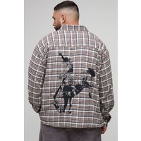 Plus besticktes Western-Hemd - Grau - 4XL, Grau Plus besticktes Western-Hemd - Grau - 4XL, Grau von boohooman