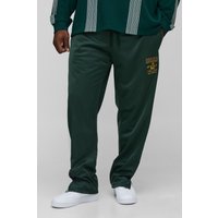 Plus gestreiftes Homme Trikot-Jogginghose mit geteiltem Saum - Grün - 3XL, Grün von boohooman