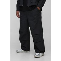 Plus karierte Ripstop-Hose - Schwarz - 2XL, Schwarz von boohooman