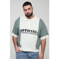 Plus kariertes Official Moto-Poloshirt von boohooman