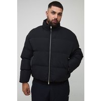 Plus kastige Man Steppjacke mit Trichterkragen - Schwarz - 3XL, Schwarz von boohooman