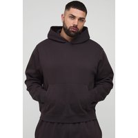 Plus kastiger Basic Hoodie - Braun - 5XL, Braun von boohooman