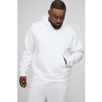 Plus kastiger Basic Hoodie - Weiß - 4XL, Weiß von boohooman
