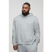 Plus kastiger Oversize Basic Hoodie - Grau - 4XL, Grau von boohooman