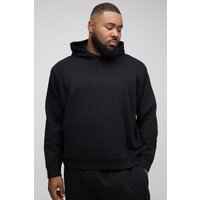 Plus kastiger Oversize Basic Hoodie - Schwarz - 3XL, Schwarz von boohooman