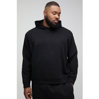 Plus kastiger Oversize Basic Hoodie - Schwarz - 4XL, Schwarz von boohooman