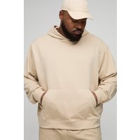 Plus kastiger Oversize Basic Hoodie - Taupe - 4XL, Taupe von boohooman