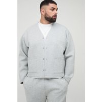 Plus kastiger Oversize Cardigan mit Stickerei von boohooman