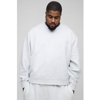 Plus kastiges Oversize Basic Sweatshirt - Grau - XXL, Grau von boohooman