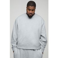 Plus kastiges Oversize Basic Sweatshirt von boohooman