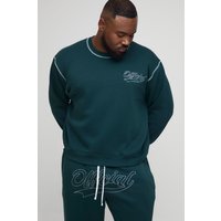 Plus kastiges Oversize Official Sweatshirt mit Kontrast-Naht von boohooman