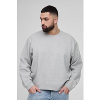 Plus kastiges Oversize Sweatshirt mit Naht-Detail - Grau - XXXXL, Grau von boohooman
