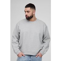 Plus kastiges Oversize Sweatshirt mit Naht-Detail - Grau - XXXXXL, Grau von boohooman