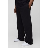Plus lockere Basic Jogginghose aus REEL Baumwolle - Schwarz - 5XL, Schwarz von boohooman