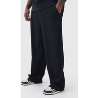 Plus lockere Hose mit elastischem Bund - Schwarz - 3XL, Schwarz von boohooman