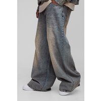 Plus lockere Jeans - mid wash - 40, mid wash von boohooman