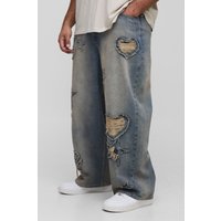 Plus lockere Jeans mit Applikation von boohooman