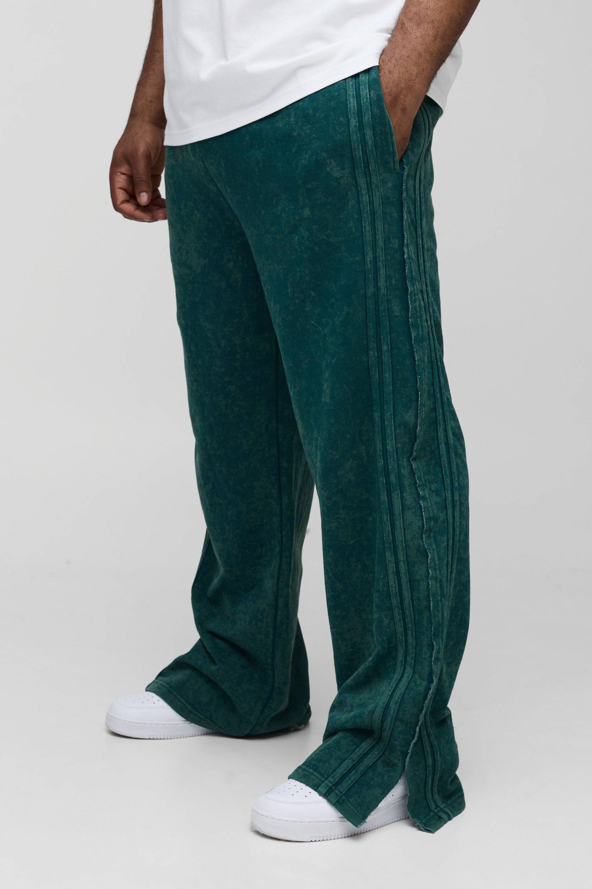 Plus lockere Jogginghose mit geteiltem Saum und rohem Saum - Petrol - 3XL, Petrol Plus lockere Jogginghose mit geteiltem Saum und rohem Saum - Petrol - 3XL, Petrol von boohooman