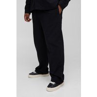 Plus lockere Leinen-Hose - Schwarz - 4XL, Schwarz von boohooman