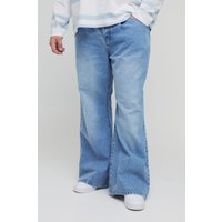 Plus lockere Schlagjeans - mid wash - 46, mid wash von boohooman
