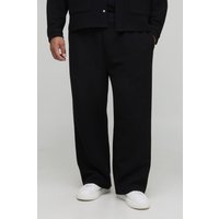 Plus lockere gesteppte Hose mit elastischem Bund - Schwarz - 4XL, Schwarz von boohooman