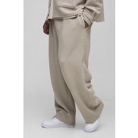 Plus lockere gesteppte Hose mit elastischem Bund - Taupe - XXXXL, Taupe von boohooman