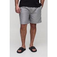 Plus mittellange Badehose - Grau - 4XL, Grau von boohooman