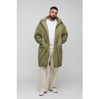 Plus mittellange Nylon Parka-Jacke mit Trichterkragen Plus mittellange Nylon Parka-Jacke mit Trichterkragen von boohooman