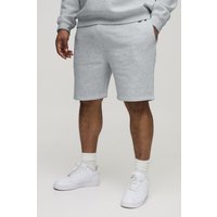 Plus mittellange Slim-Fit Basic Shorts - Grau - XXXXL, Grau von boohooman