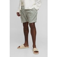 Plus mittellange gestreifte Badehose von boohooman