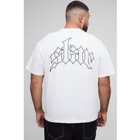 Plus schwarzes Oversize T-Shirt mit Sternen-Print von boohooman