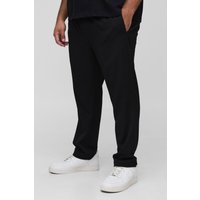 Plus smarte Jogginghose mit elastischem Bund - Schwarz - 3XL, Schwarz von boohooman