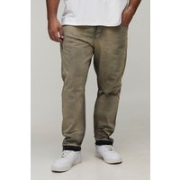 Plus zerrissene Slim-Fit Jeans - Schwarz - 40, Schwarz von boohooman