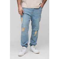 Plus zerrissene Slim-Fit Jeans - light wash - 44, light wash Plus zerrissene Slim-Fit Jeans - light wash - 44, light wash von boohooman