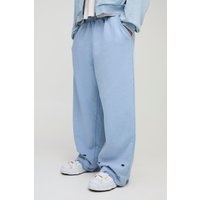 Premium Jogginghose mit weitem Bein - Blau - S, Blau Premium Jogginghose mit weitem Bein - Blau - S, Blau von boohooman