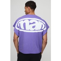 Kastiges Lila Oversize Man T-Shirt - XS, Lila Kastiges Lila Oversize Man T-Shirt - XS, Lila von boohooman