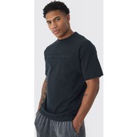 Raglan T-Shirt mit Prägung - Schwarz - XS, Schwarz Raglan T-Shirt mit Prägung - Schwarz - XS, Schwarz von boohooman