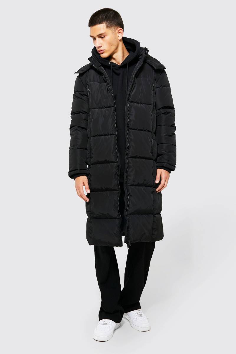 Recycelte Steppjacke mit Reißverschluss - Schwarz - XS, Schwarz Recycelte Steppjacke mit Reißverschluss - Schwarz - XS, Schwarz von boohooman