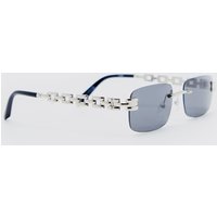 Recycelte rahmenlose Sonnenbrille mit Metall-Kette von boohooman