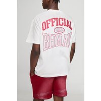 Rotes Oversize T-Shirt mit Spray-Waschung & lockere Jersey-Shorts - XS, Rot von boohooman