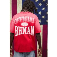 Rotes Oversize T-Shirt mit Print - M, Rot Rotes Oversize T-Shirt mit Print - M, Rot von boohooman